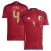 Virallinen pelipaita Belgia Faes 4 Koti Euro 2024 Lyhythihainen - Miesten Virallinen pelipaita Belgia Faes 4 Koti Euro 2024 Lyhythihainen - Miesten